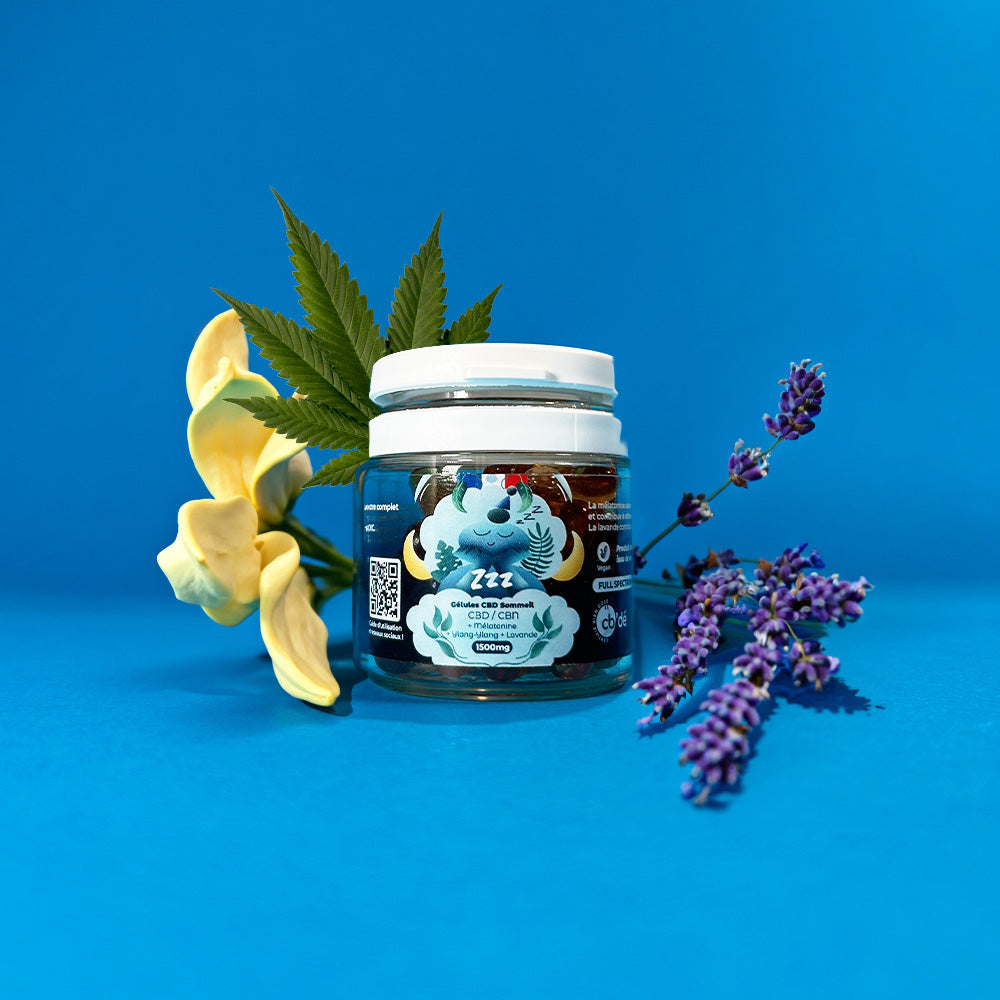 Photo gélules sommeil 50mg CBD + Mélatonine