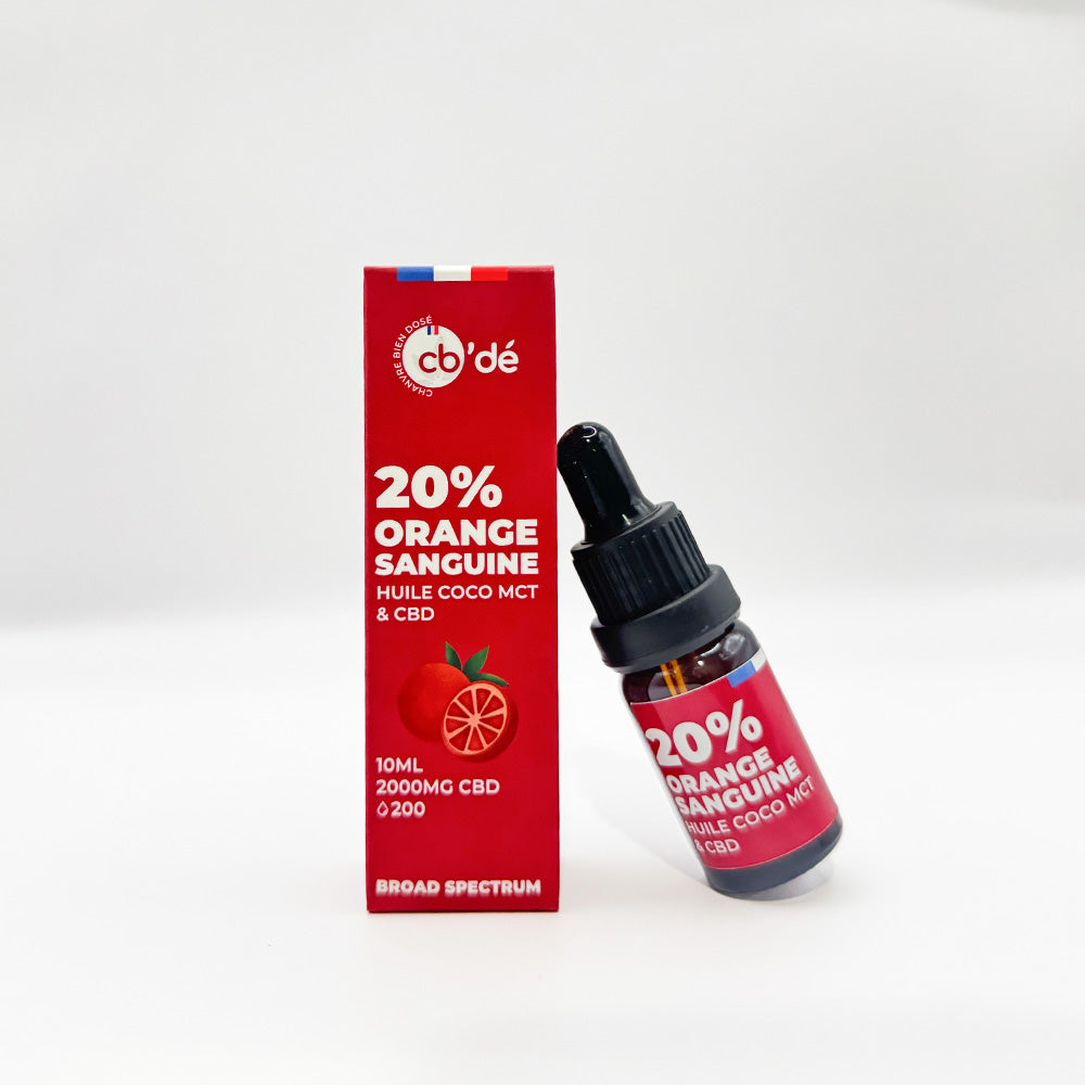 Huile de CBD 20% Orange sanguine. Française et naturelle