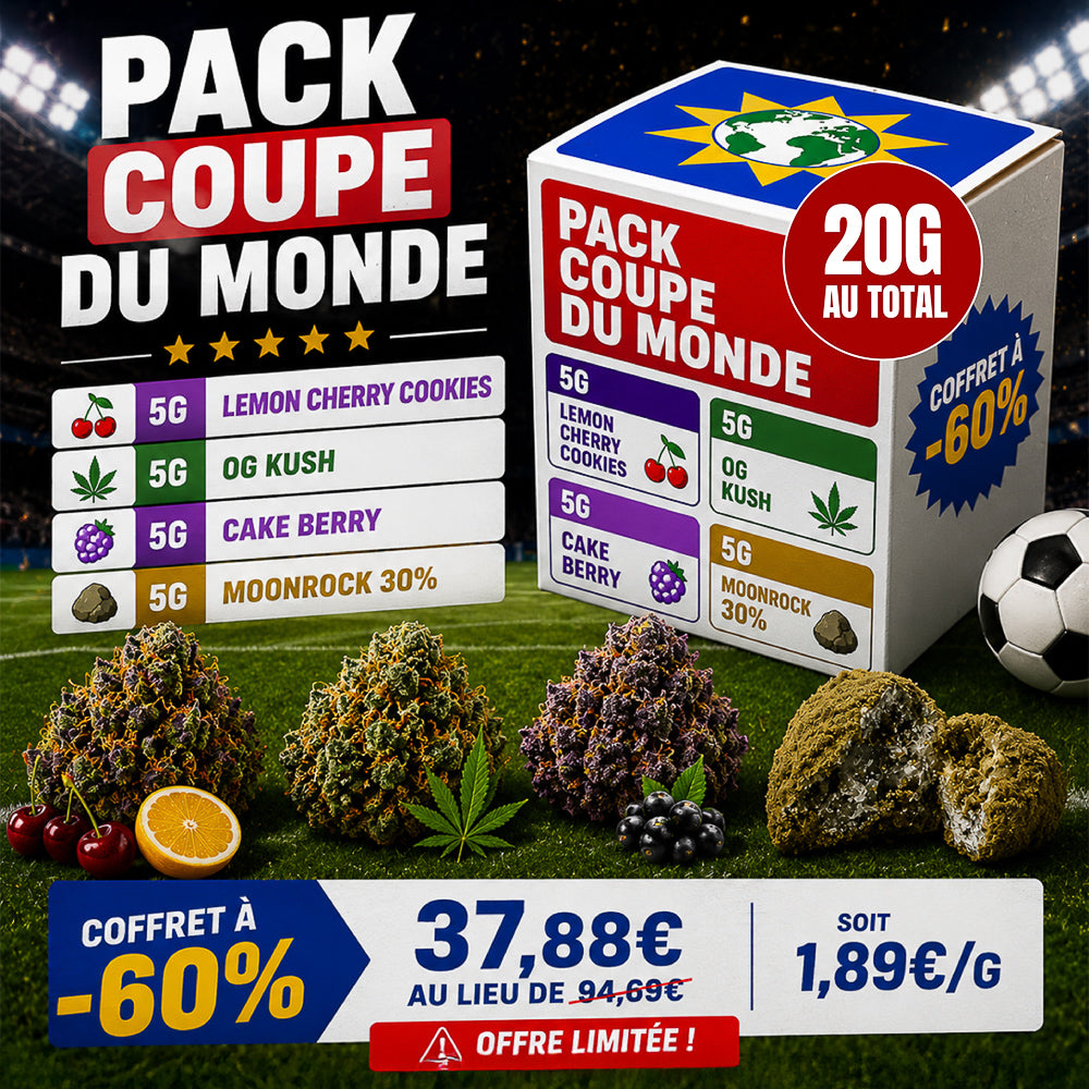 Pack Coupe du Monde - I 20g: 4x5g à 1,89€/g 60% CBD en macro