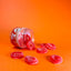 Bonbons CBD anneaux fraise boite ouverte