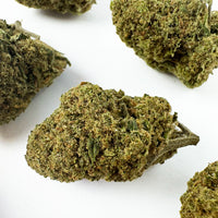 Fleur de CBD Cake Berry — trichomes visibles